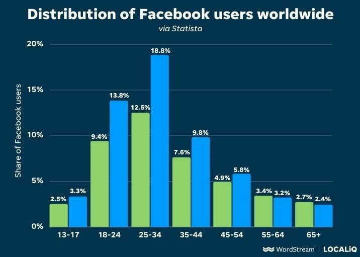 facebook statistics - facebook demographics chart