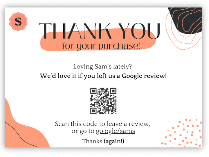 how to ask for reviews - customer thank you cards