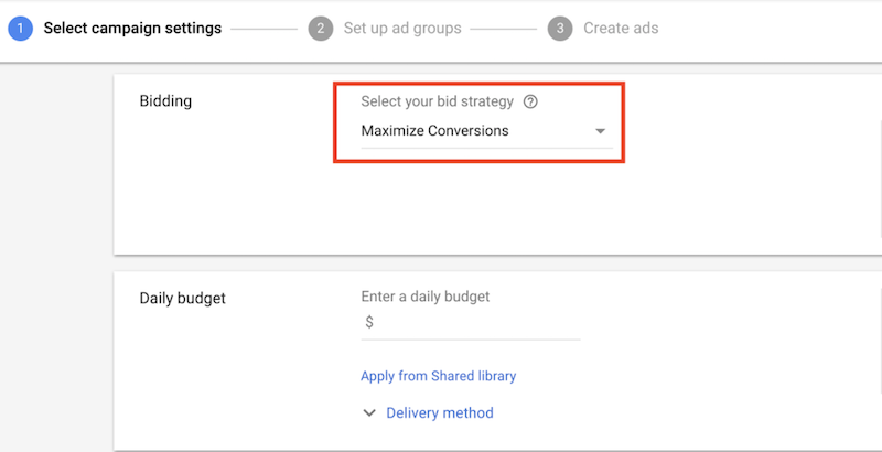 google automated bidding-maximize conversions