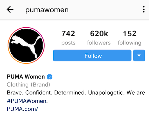 best instagram bios puma women