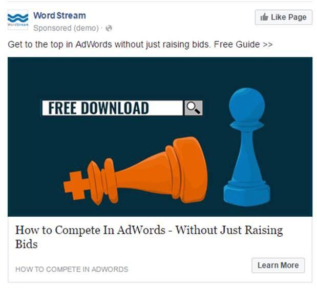 Content advertising example