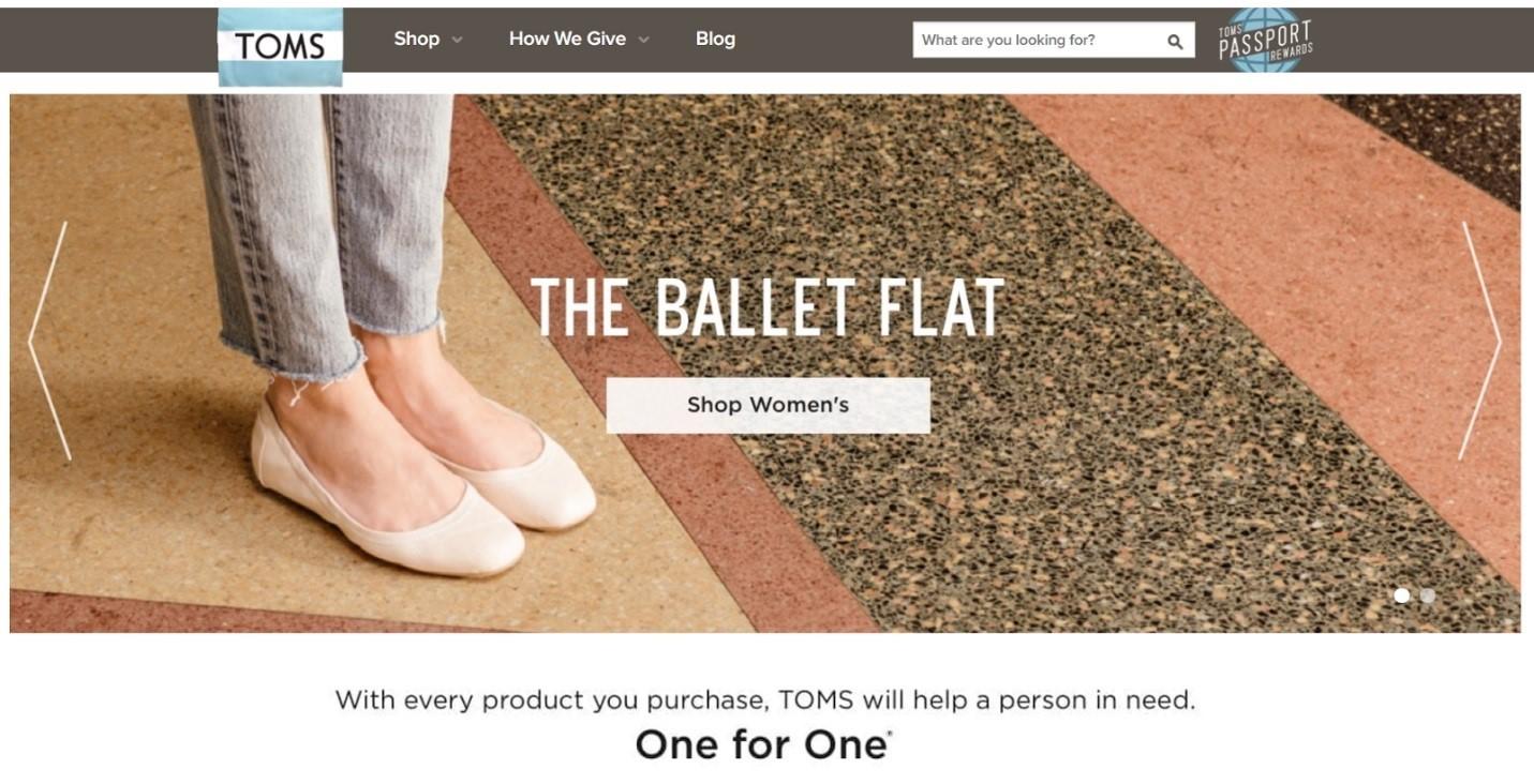 Ethical marketing TOMS shoes ballet flats