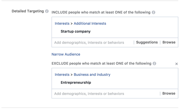 Facebook ad costs audience overlap excluded results
