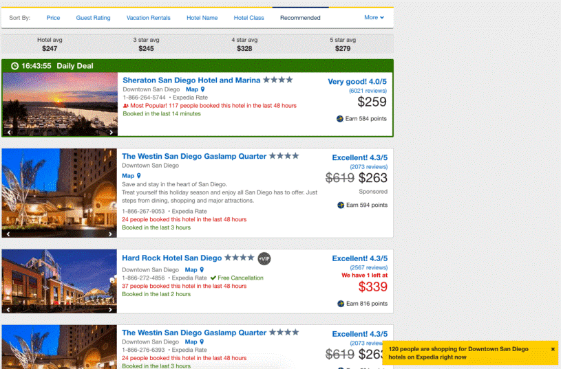 expedia product attributes for urgency