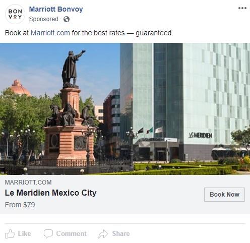 Facebook ad example for hotel