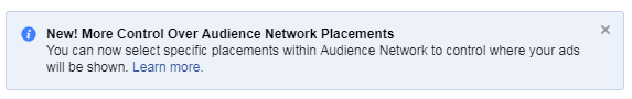facebook audience network improvement managed placements