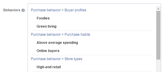 Facebook audience another example of behavioral targeting