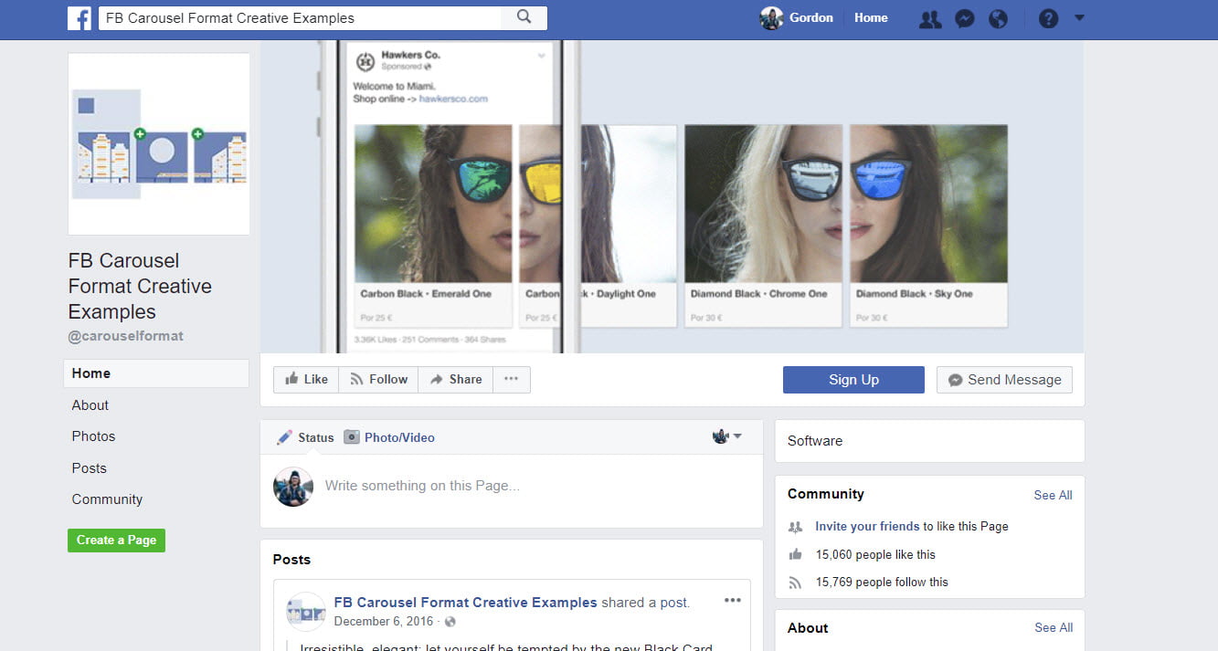 Facebook Carousel Ads Examples