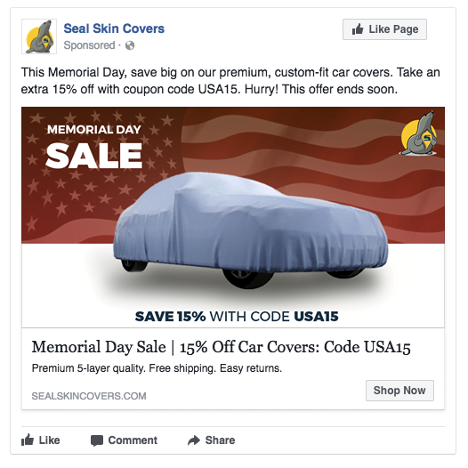 holiday sale facebook ad