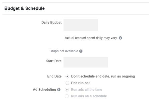 Facebook objectives budget and schedule settings