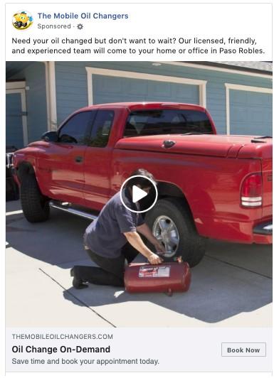 Facebook Slideshow Ad with bold color example