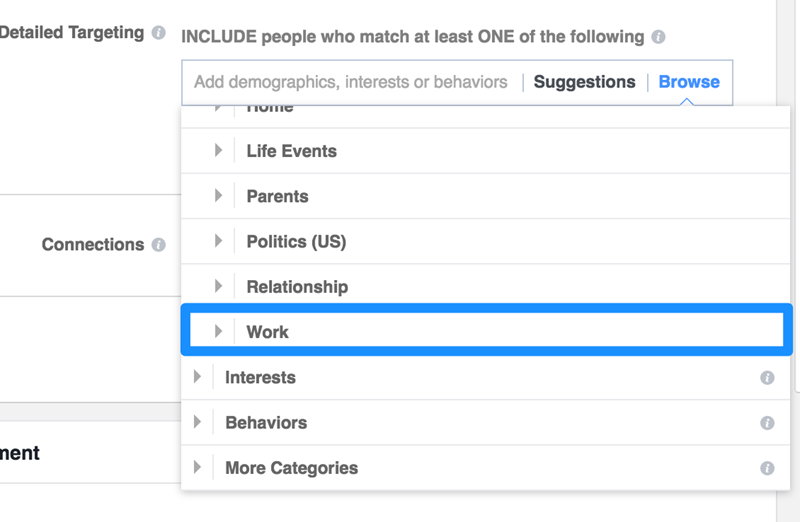 facebook targeting based on employment