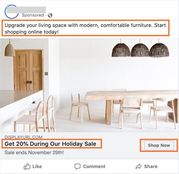 Facebook video marketing CTA example