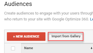 google analytics import audience from gallery
