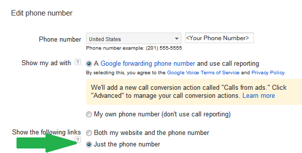 google forwarding number