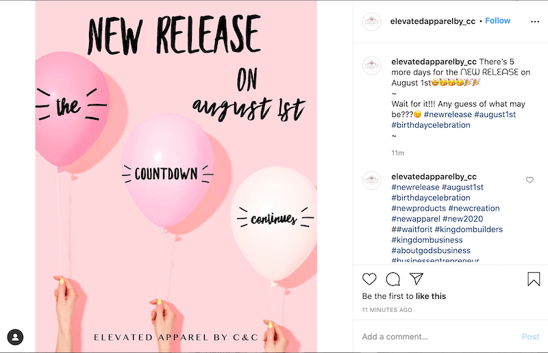 how to promote a product or service—instagram announcement post