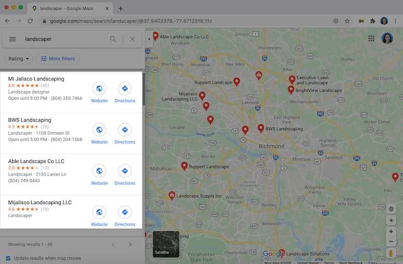 how to rank higher on google maps -featured image -google maps listing results