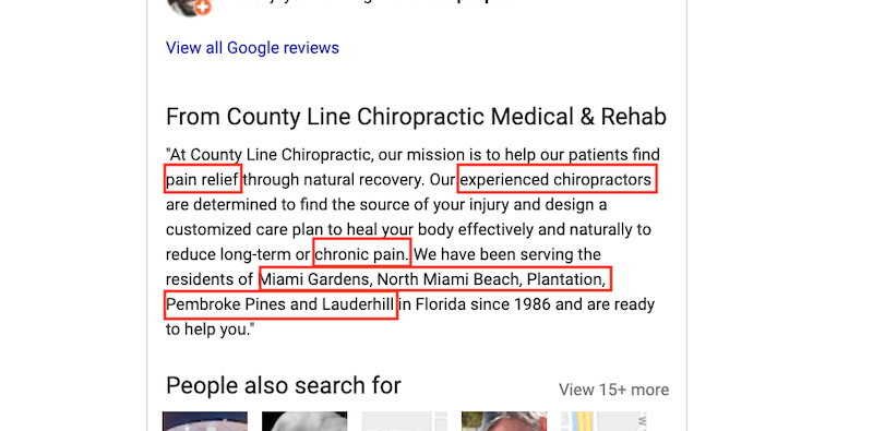 how to use Google My Business for SEO county line chiro