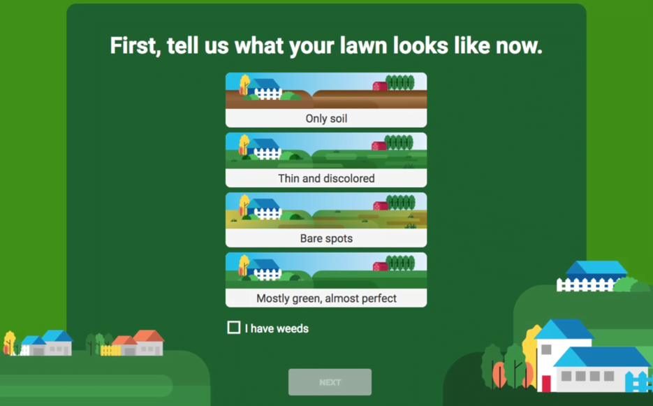 Increase conversions Lowe's lawn guide example