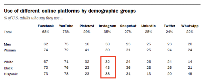 instagram-demographics-2021-ethnicity-demographics