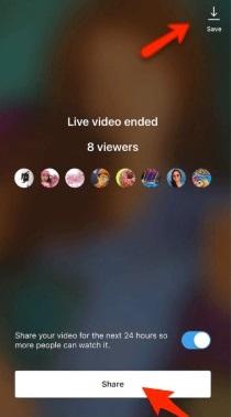 Instagram Live sharing screen