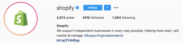instagram bios shopify