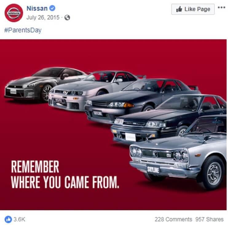 july marketing ideas national parents day nissan ad