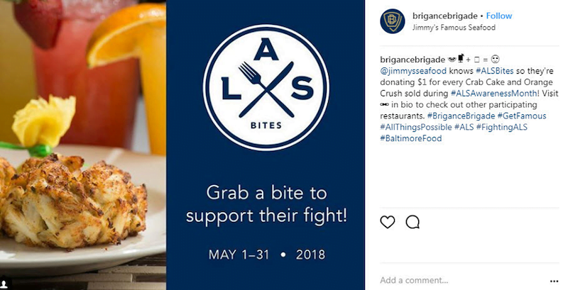 may marketing ideas—instagram post about ALS fundraiser