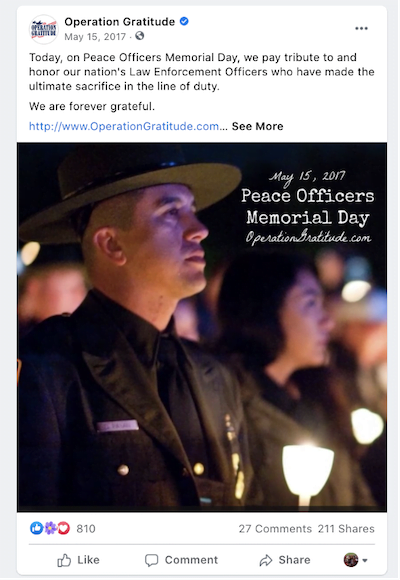 may marketing ideas—peace officer memorial day facebook post