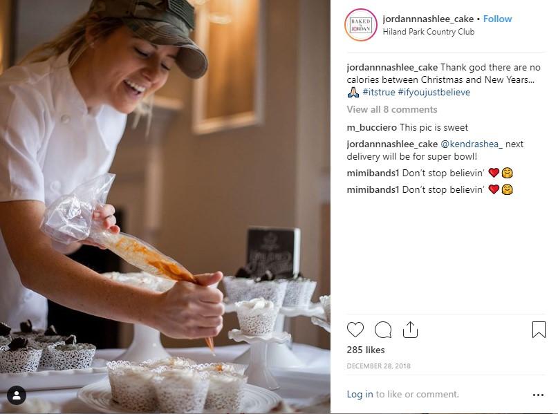 behind-the-scenes baking post on Instagram