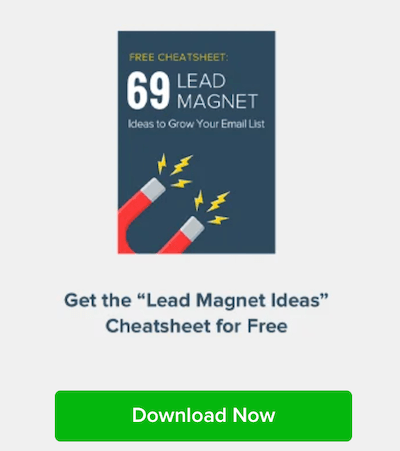 popup for a cheatsheet as a top-of funnel lead magnet idea