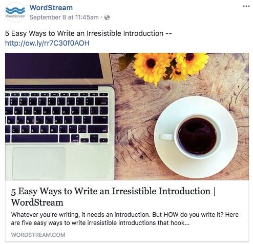 wordstream facebook ads