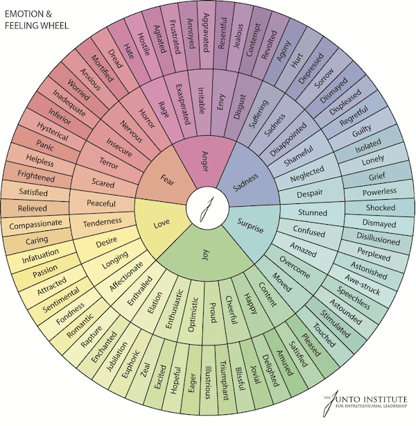 emotional marketing trigger words: emotion wheel