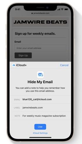 ios 15 - hide my email option