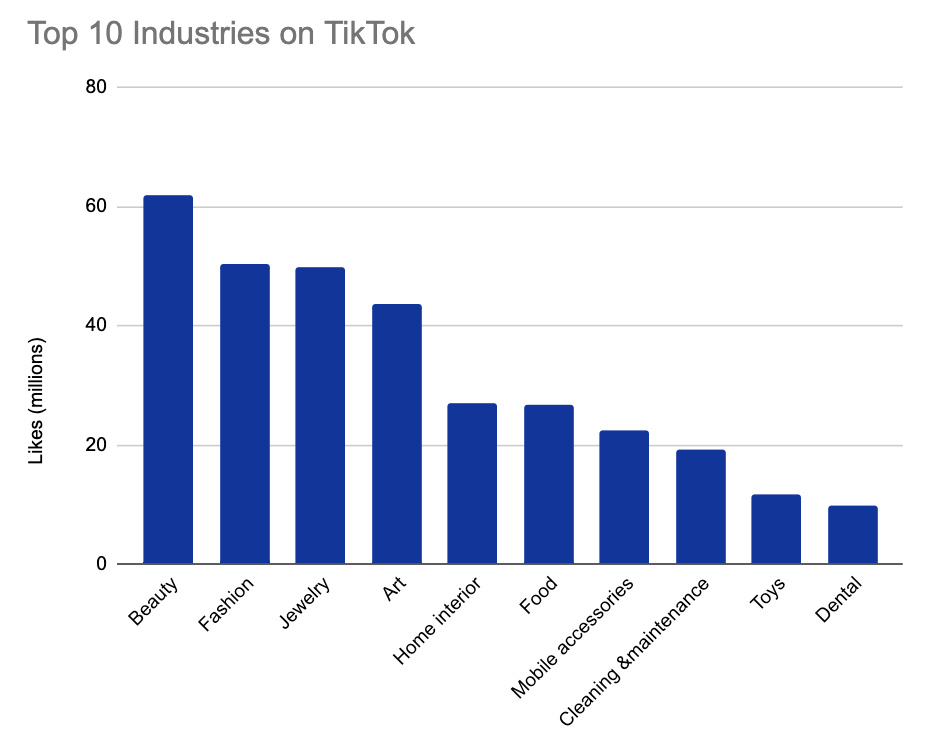 most popular industries on tiktok