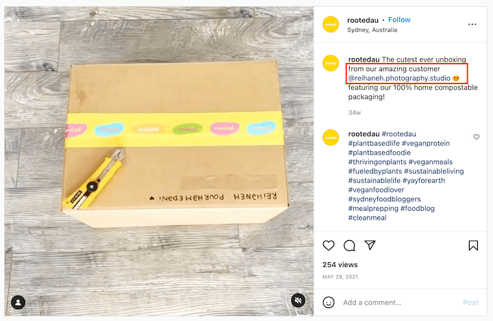 how to repost on instagram - reposted video example from user generated content