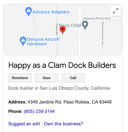 how to come up with a business name - happy as a clam dock builders