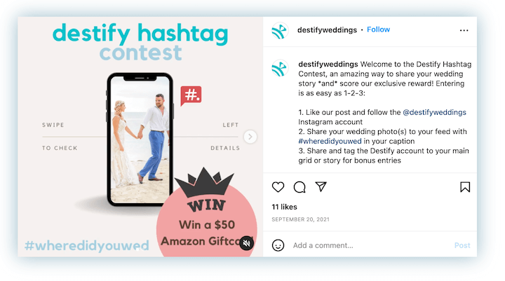 how to use instagram hashtags - hashtag contest example