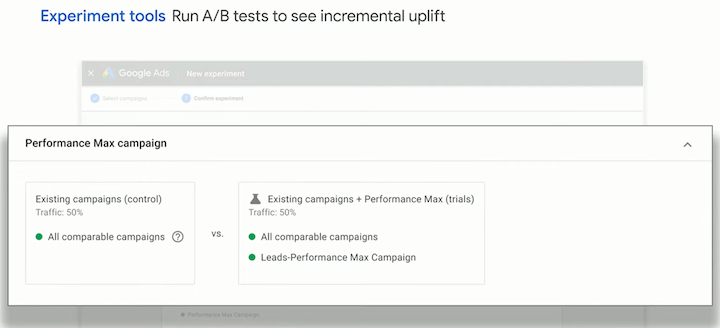google marketing live 2022 - performance max experiment tools